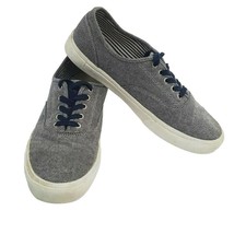 Old Navy Men&#39;s Canvas Athletic Boat Shoes Denim Chambra Lace Up Size 9 Gray - $17.77