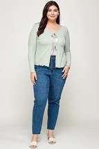 Women&#39;s Sage Ribbed Pointelle Cardigan Sweater (3XL) - £34.37 GBP