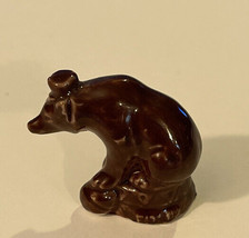 Brown Grizzly Circus Bear Hat Wade England Rose Tea Miniature Ceramic Whimsies - £2.51 GBP