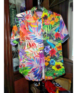 Robert Graham Bleak Horizon Tropical Black Panther Short Sleeve Size Medium - $307.73 CAD