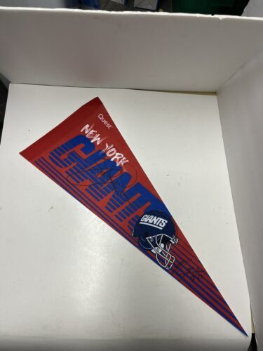 Primary image for NY Giants Red Legacy Pennant Quest Signed By Leonard Marshall & Rodney Hampton