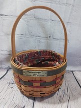 Longaberger Basket 1997 Inaugural Basket w/ Fabric Liner NO Protector 5.5&quot; Round - £5.31 GBP