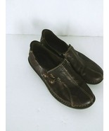 Clarks Women&#39;s Brown Leather Unstructured UnLoop Moccasins Size 6.5M - $17.81