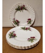 4 Royal Albert Bone China Highland Thistle Salad Plates Made In England - £73.99 GBP