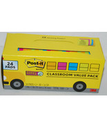 Post-it Super Sticky Notes Classroom Value Pack 24 Pads School Bus NEW - £23.59 GBP