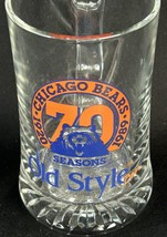 Vintage Chicago Bears NFL Old Style Beer 70th Anniversary 6” Glass Beer Mug 1989 - £10.89 GBP