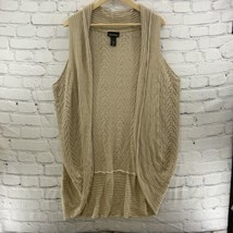 Lane Bryant Shrug Open Front Sweater Plus Sz 26/28 Beige Loose Weave - £9.17 GBP