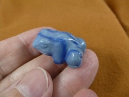 Y-FRO-511 Blue Dumortierite gemstone FROG stone CARVING 1&quot; baby frogs am... - £6.75 GBP