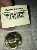 Thomas Jefferson 3rd  president 1801-1809 coin ,token ,collection Gold 2... - £3.88 GBP