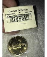 Thomas Jefferson 3rd  president 1801-1809 coin ,token ,collection Gold 2... - £3.84 GBP