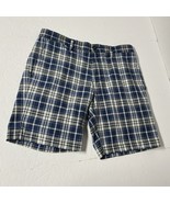 Banana Republic Shorts Mens 31 Blue Plaid Aiden Chinos Flat Front Casual - $300.19 MXN