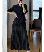 Long Sleeve Streetwear Solid Notched Midi Dress - €102,48 EUR