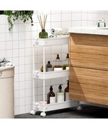 3-Tier Slim Rolling Storage Cart Kitchen Bathroom Laundry Organizer Util... - $425.16 MXN