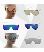 OVERSIZE One Piece Designer Fashion SINGLE LENS Men Women Metal Frame Su... - $315.85 MXN