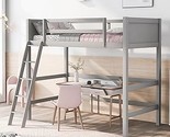 Merax Twin Size Junior Loft Bed with Slide Wood Loft Bunk Bed for Girls ... - £405.36 GBP