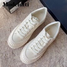 New Spring Summer All-match Comfortable Genuine Leather Flat Sneaker Round Head  - £165.36 GBP