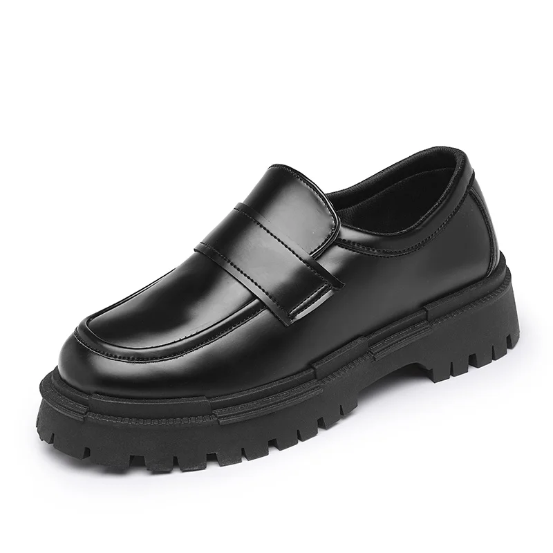 New Men Korea Leather Platform Oxfords Slip On Thick Tottom Male Derby S... - £44.07 GBP