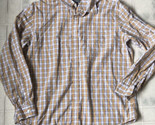 EDDIE BAUER Mens XL Yellow Check Classic Fit Cotton Button Down Shirt  - $18.80