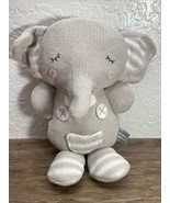 Theodore Elephant Living Textiles Knitted Gray Plush Baby Rattle Sensory... - $8.90