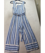 Apt. 9 Kohli&#39;s Jumpsuit Women&#39;s Medium Blue Striped Crepon Round Neck Dr... - $556.88 MXN