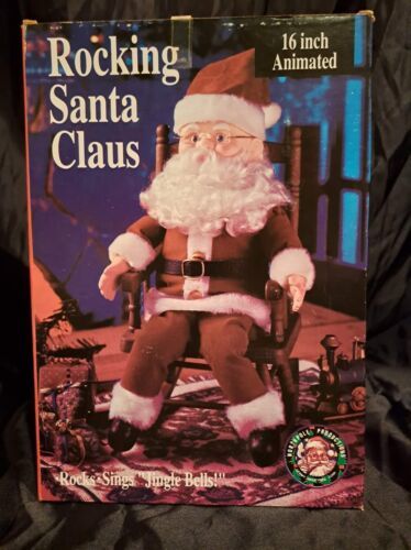 Primary image for Vintage Gemmy Rocking Santa Claus Sings "Jingle Bells" Animated Christmas Decor