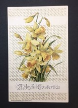 Antique Easter Greeting Card Joyful Eastertide Printed in Germany 1915 Embossed - £7.07 GBP