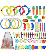 66 Pcs Diving Toys Sinking Swimming Pool Toys Include Diving Rings Divin... - £38.04 GBP