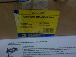 (New) Square D 273-252 Split Core Current Transformer / 2500:5 Ratio / 600VAC - $98.59