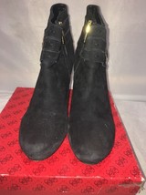 Guess Latoian Black Suede Ankle Platform Boot Bootie w/Metal Detail Size 9 - £45.97 GBP