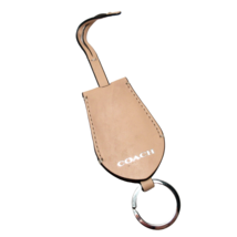 Coach Leather Keychain Ring Bag Charm from Purse Beige - £27.87 GBP
