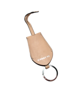 Coach Leather Keychain Ring Bag Charm from Purse Beige - £27.83 GBP