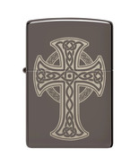 Zippo Lighter - Celtic Cross High Polish Black Ice - 48614 - $50.08