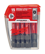 Milwaukee #2 Philips Shockwave 2 Inch Impact Duty Steel Driver Bits 15-P... - $25.99