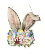 Easter Rabbit Ears Wooden Hanging Sign - £12.69 GBP