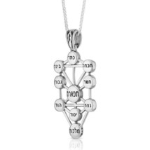Kabbalah Pendant Ten Sefirot Silver 925 Amulet Talisman Tree of Life Jud... - $93.06