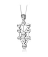 Kabbalah Pendant Ten Sefirot Silver 925 Amulet Talisman Tree of Life Jud... - $1,739.66 MXN