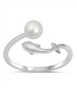 Whale pearl sterling silver toe ring - $266.24 MXN