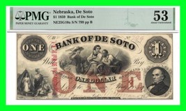 Nebraska, De Soto $1 1859 Bank of De SotoNE25G10a - Obsolete Banknote - ... - £197.83 GBP