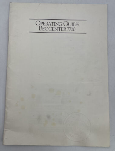 Bang & Olufsen Beocenter 7700 Owners Manual Users Guide Institution Booklet B&O - $18.95