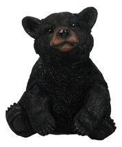 Rustic Western Forest Wonders Sitting Baby Black Bear Cub Whimsical Figu... - $440.07 MXN