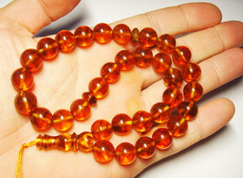 Islamic 33 Prayer Beads Natural Baltic Pressed Amber Turkish  Tasbih - £93.45 GBP