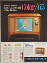 1965 Print Ad Motorola 23&quot; Color TV Television Wood Console New Generations - £13.49 GBP