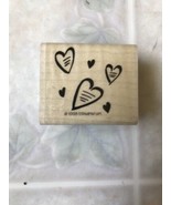 1998 Stampin Up Scattered Hearts Wooden Rubber Stamp - £7.33 GBP