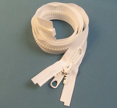 Zipper, 36&quot; Inch, YKK, Vislon, White, #8, Separating, Double Metal Tab S... - $191.33 MXN