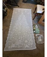 Quaker Lace White Christmas Tree Lighted Panel 40x 84 20 Light Set - €17,88 EUR