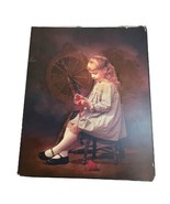 Doll House Portraits Little Helper By Robert L. Nicol 16X20 Girl Knittin... - $65.44