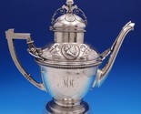Medallion by Wood and Hughes 900 Coin Silver Coffee Pot Bright Cut 12 in... - $3,069.00