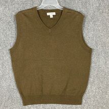 Cypress Links Sweater Vest Men&#39;s Large Green V-Neck 100% Cotton Adults L - $255.89 MXN