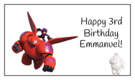 16 Personalized Baymax Birthday Stickers, 3.5&quot; x 2&quot;, Square, Tags,Labels - £9.87 GBP