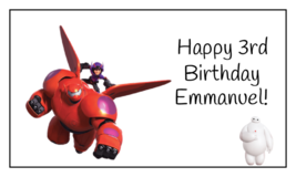 16 Personalized Baymax Birthday Stickers, 3.5&quot; x 2&quot;, Square, Tags,Labels - £9.37 GBP